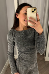 Jina Silver Lurex Top