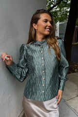 Kaz Gold Button Green Shirt