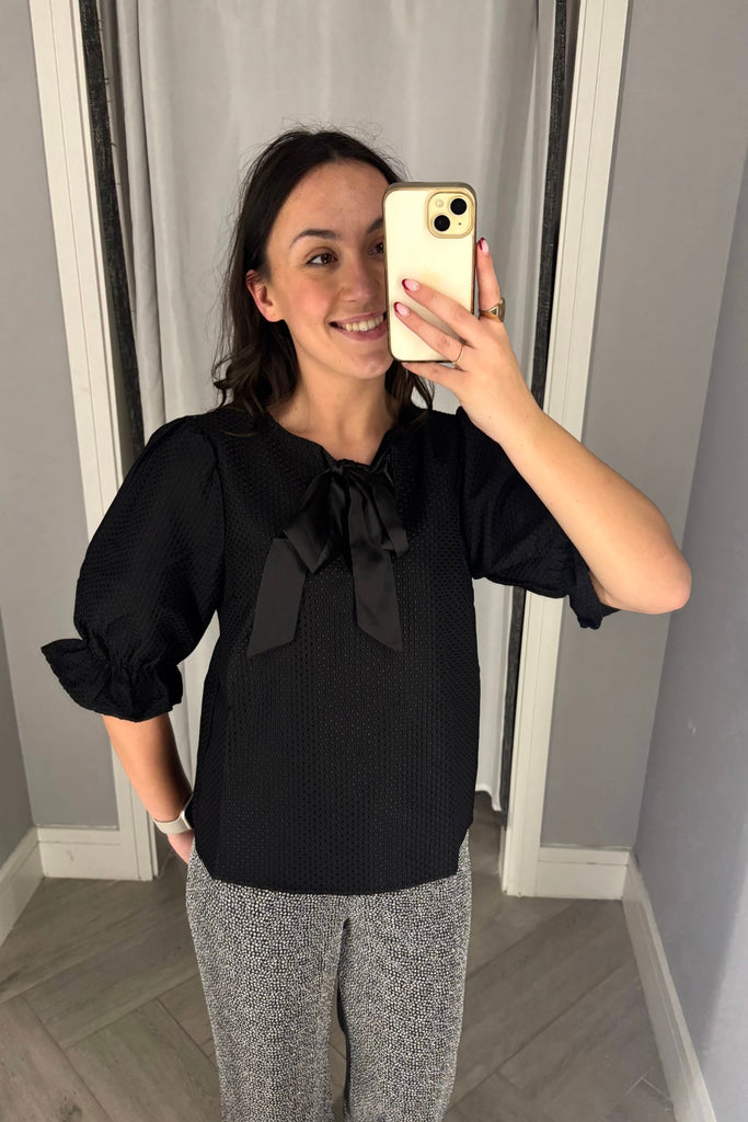 Sedina Black Bow Top