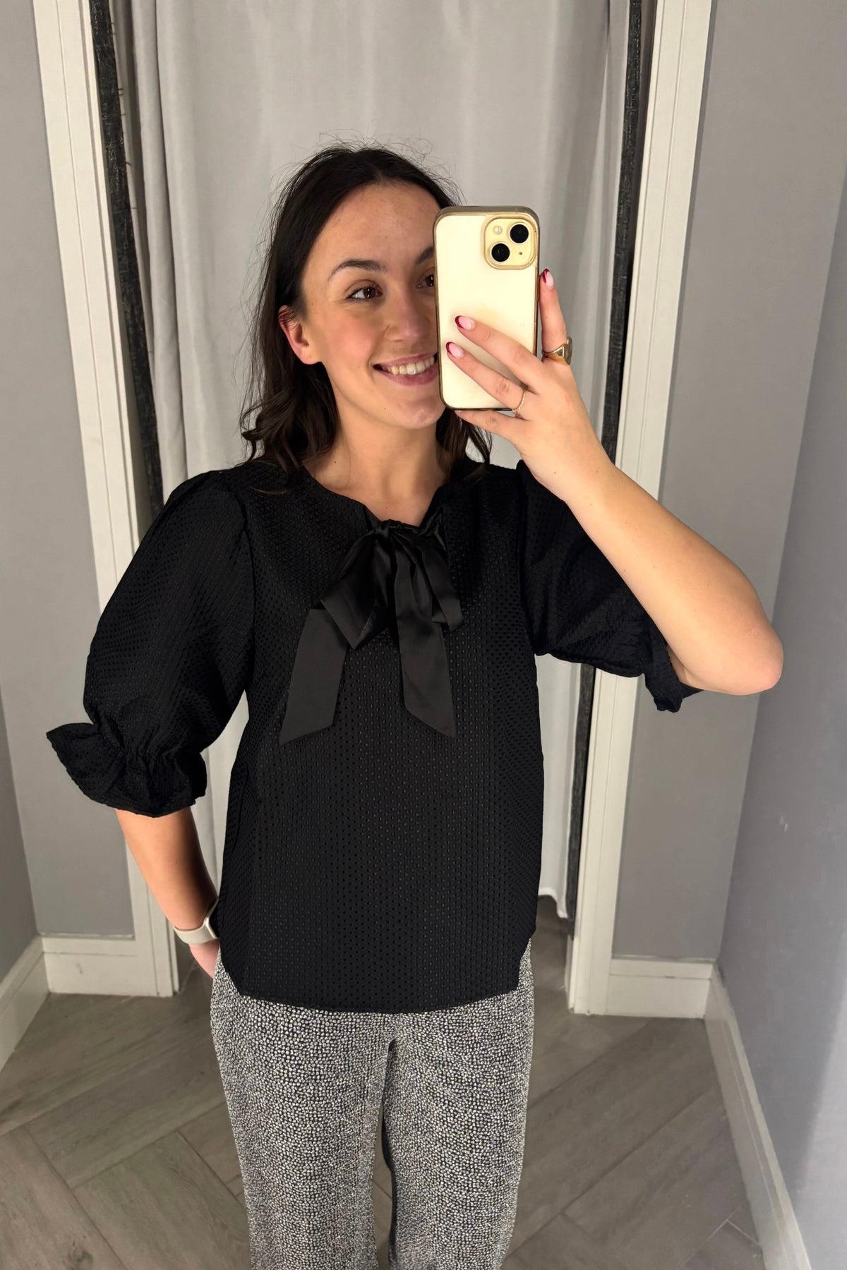 Sedina Black Bow Top