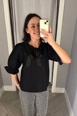 Sedina Black Bow Top