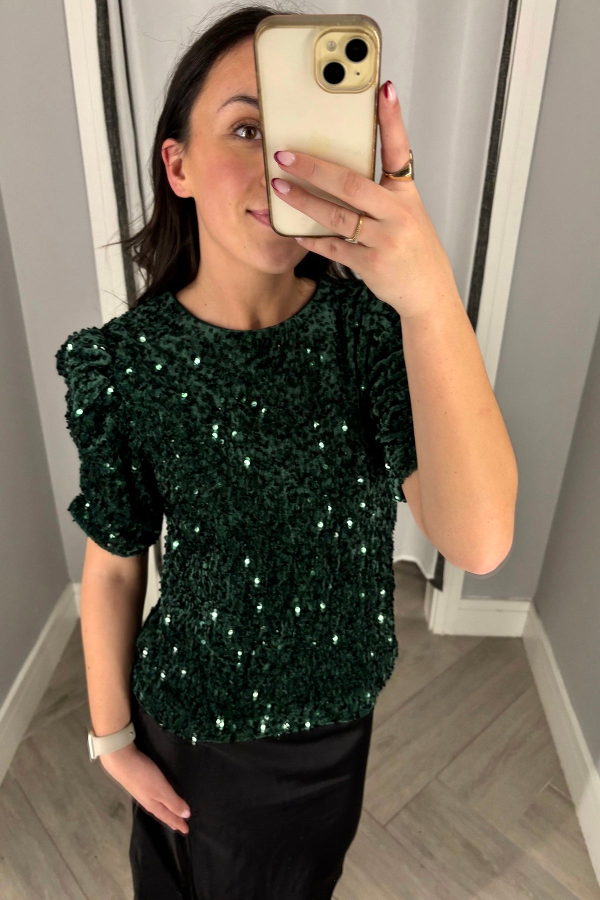 Believe Green Sequins Top