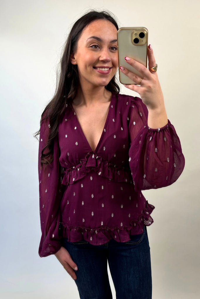 Tommi Purple Foil Top