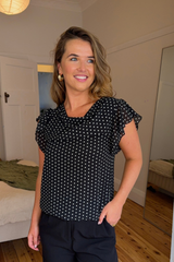 Eabha Black Polka Dot Top