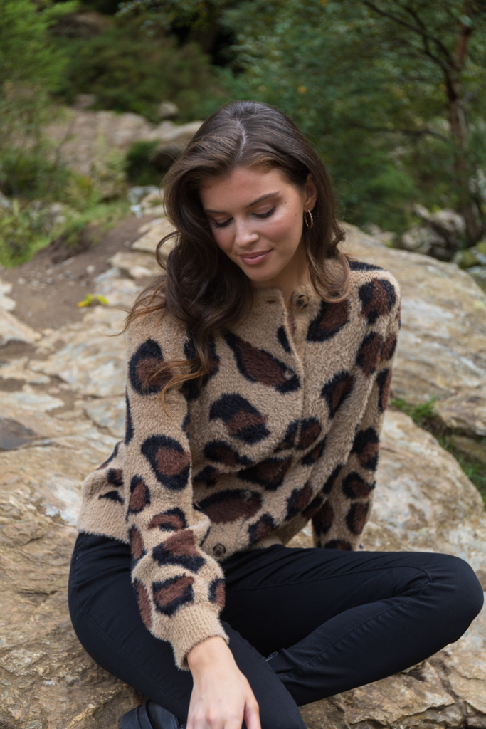 Helly Brown Leopard Cardigan