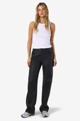 Yolanda Black Straight Leg Coated Jeans
