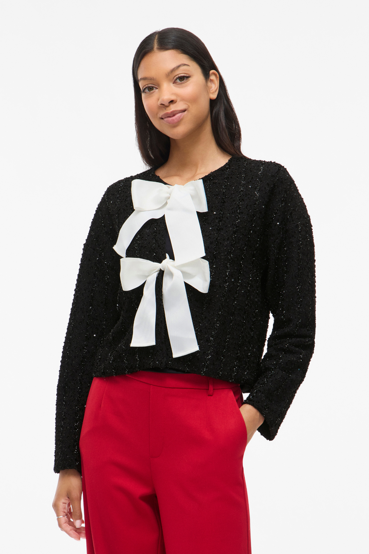 Otta Black Bow Cardigan