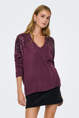 Starry Wine Sequins Knit