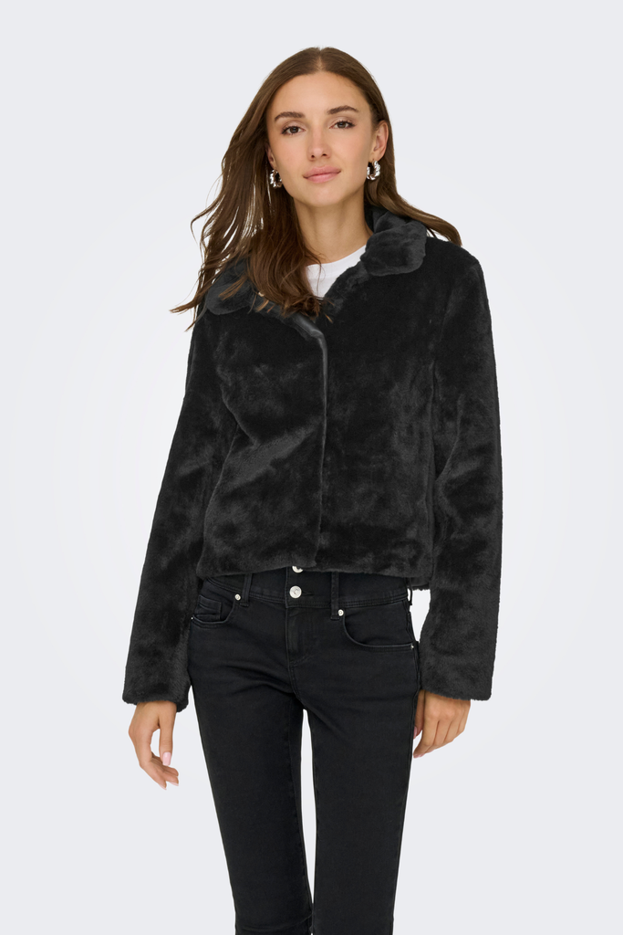 Macy Black Faux Fur Jacket