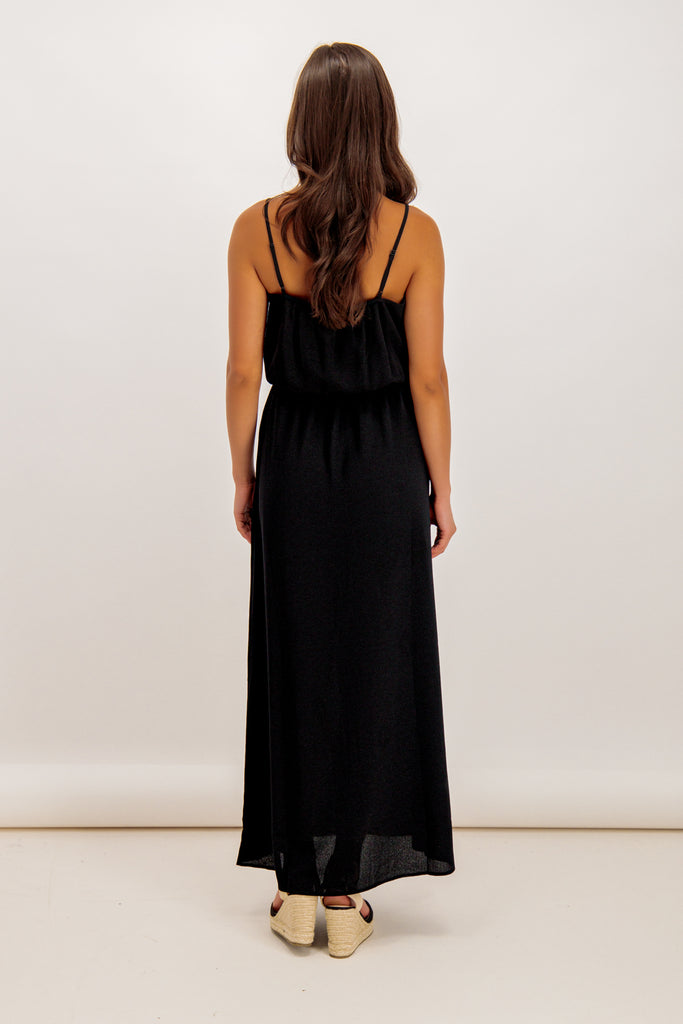 Nova Black Strap Maxi Dress