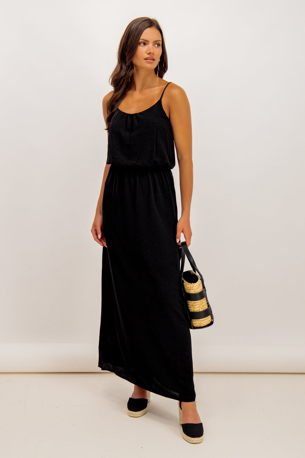 Nova Black Strap Maxi Dress