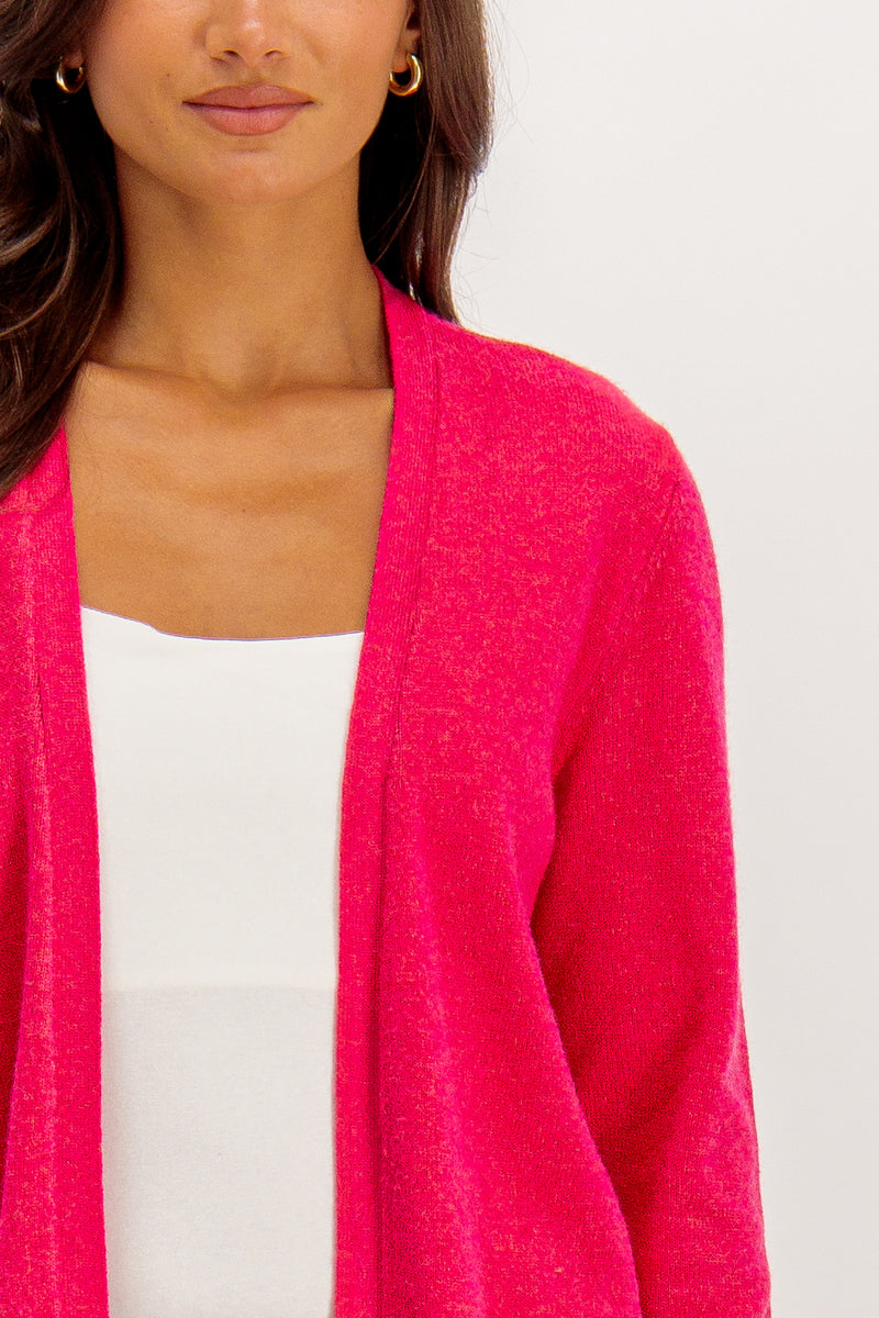 Viril Open Knitted Cardigan Love Potion Pink