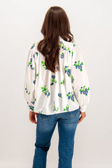 Lucinda White Embroidered Floral Blouse