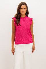 Elina Pink Frill Top