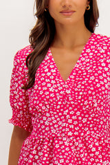 Erin Pink & White Floral Blouse