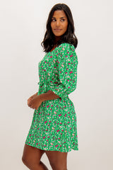 Jenny Green Square Neck Ditzy Floral Print Dress