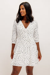 Iggy White & Black Polka Dot Mini Dress