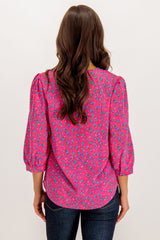 Pink Danielle Ditzy Floral Button Down Top