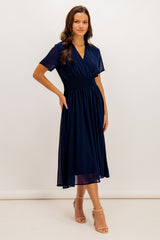 Navy Maeve Elasticated Midi Dress