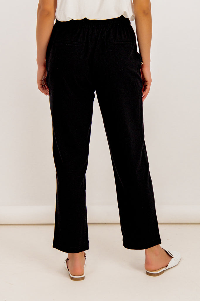 Ivona Black Button Trousers