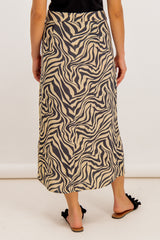 Nova Piper Zebra Print Midi Skirt