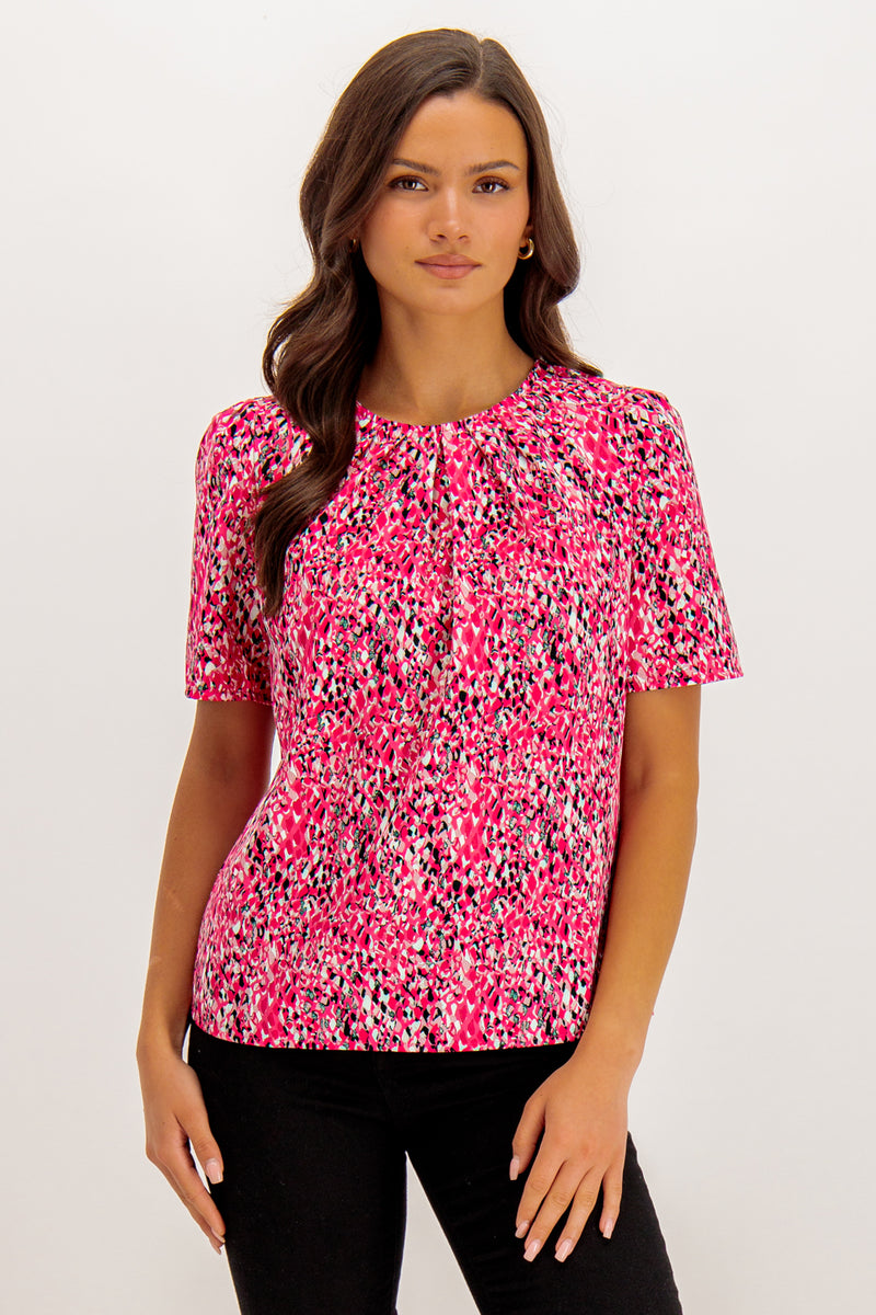 Kaya Pink Geo Print Blouse