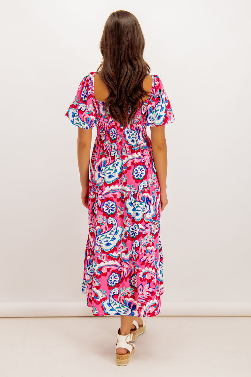 Hallie Paisley Pink & Navy Dress