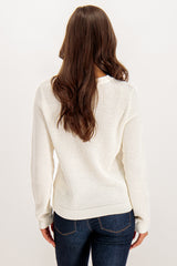 Dalo O-Neck White Knit Jumper