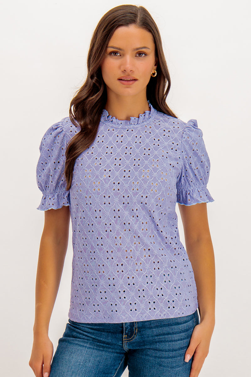 Kawa Lavender Broidere Top