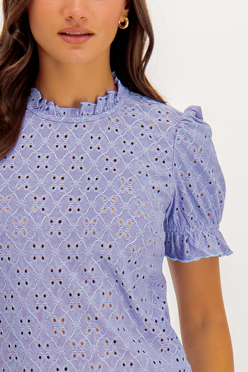 Kawa Lavender Broidere Top