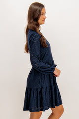 Kawa Navy Broidere Mini Dress
