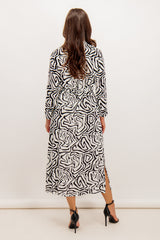 Brid Black & White Printed Shirt Dress