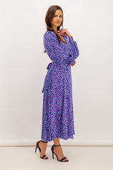 Remi Purple Printed Midi Dress