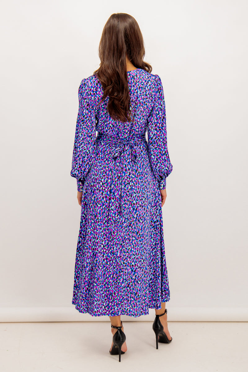 Remi Purple Printed Midi Dress