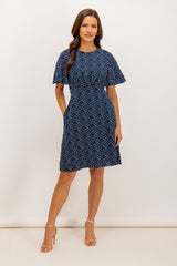 Ali Navy & White Polka Dot Dress