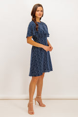 Ali Navy & White Polka Dot Dress