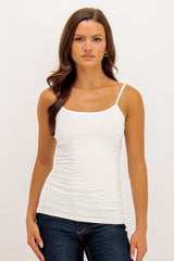 Ava Basic White Strap Tank Top