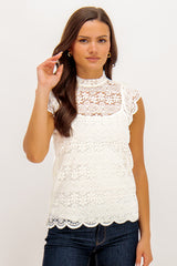 Blond White Lace Top