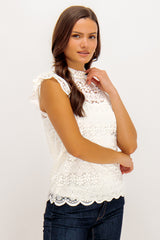 Blond White Lace Top