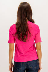 Happiness O-Neck Pink Short Sleeve Knit
