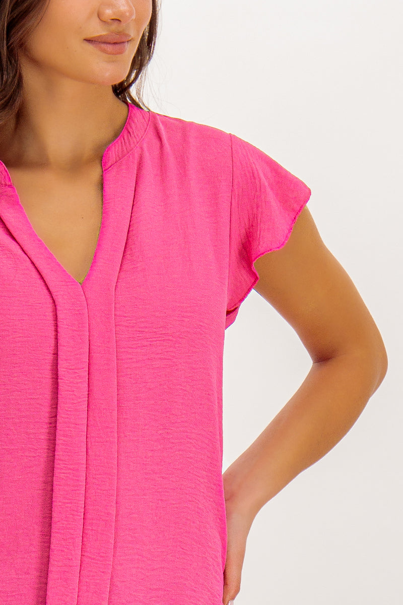 Pink Amelie Frill Detail Top