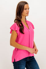 Pink Amelie Frill Detail Top