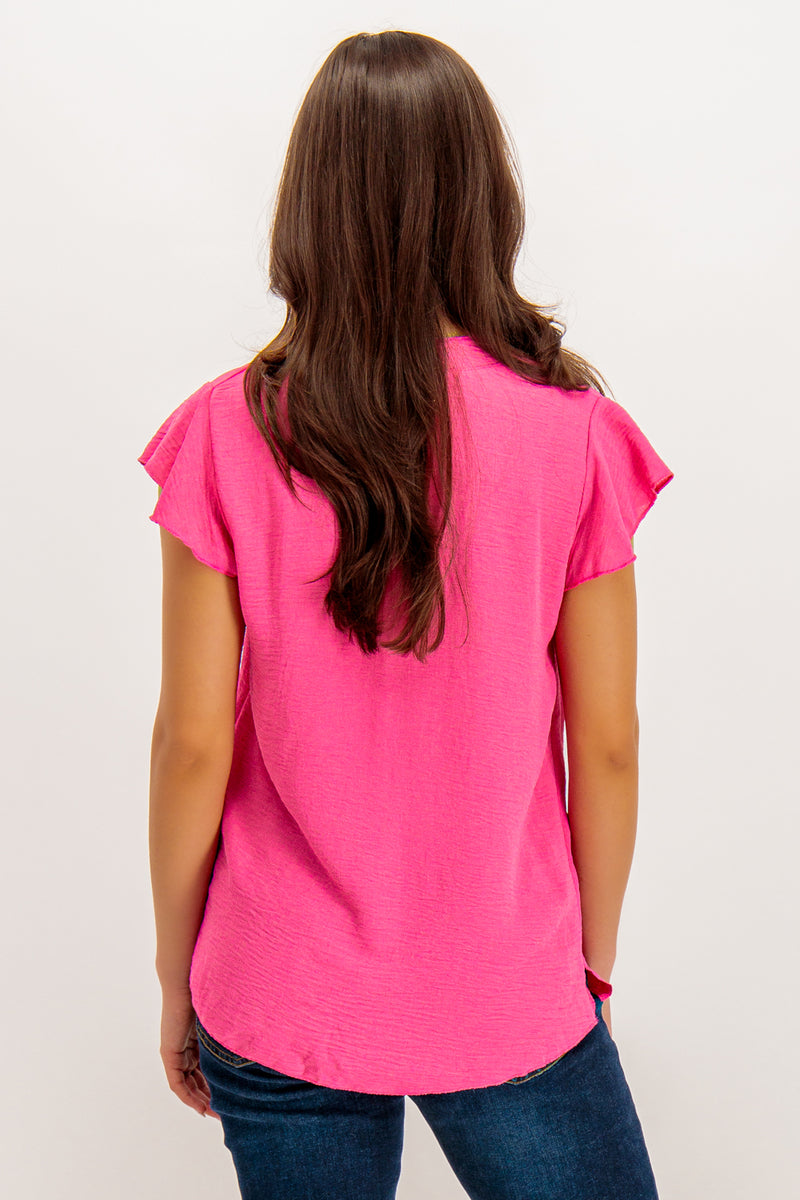 Pink Amelie Frill Detail Top