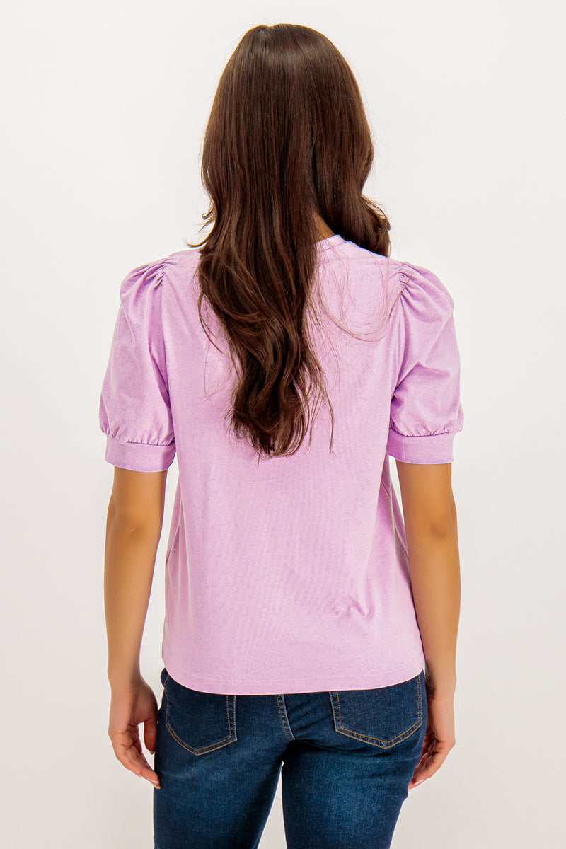 Kerry Lilac O-Neck Puff Sleeve