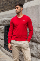 Phoenix Kyle V-Neck Red Knitted Sweater