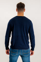 Phoenix Kyle V-Neck Navy Knitted Sweater