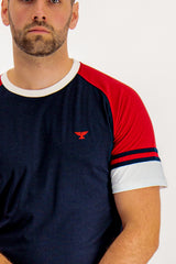 Phoenix Reign Navy & Red Colour Block T-Shirt