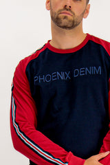 Phoenix Myles Navy & Red Striped Sweatshirt