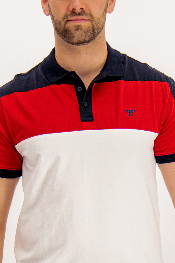 Phoenix Jones White & Red Colour Block Polo Shirt