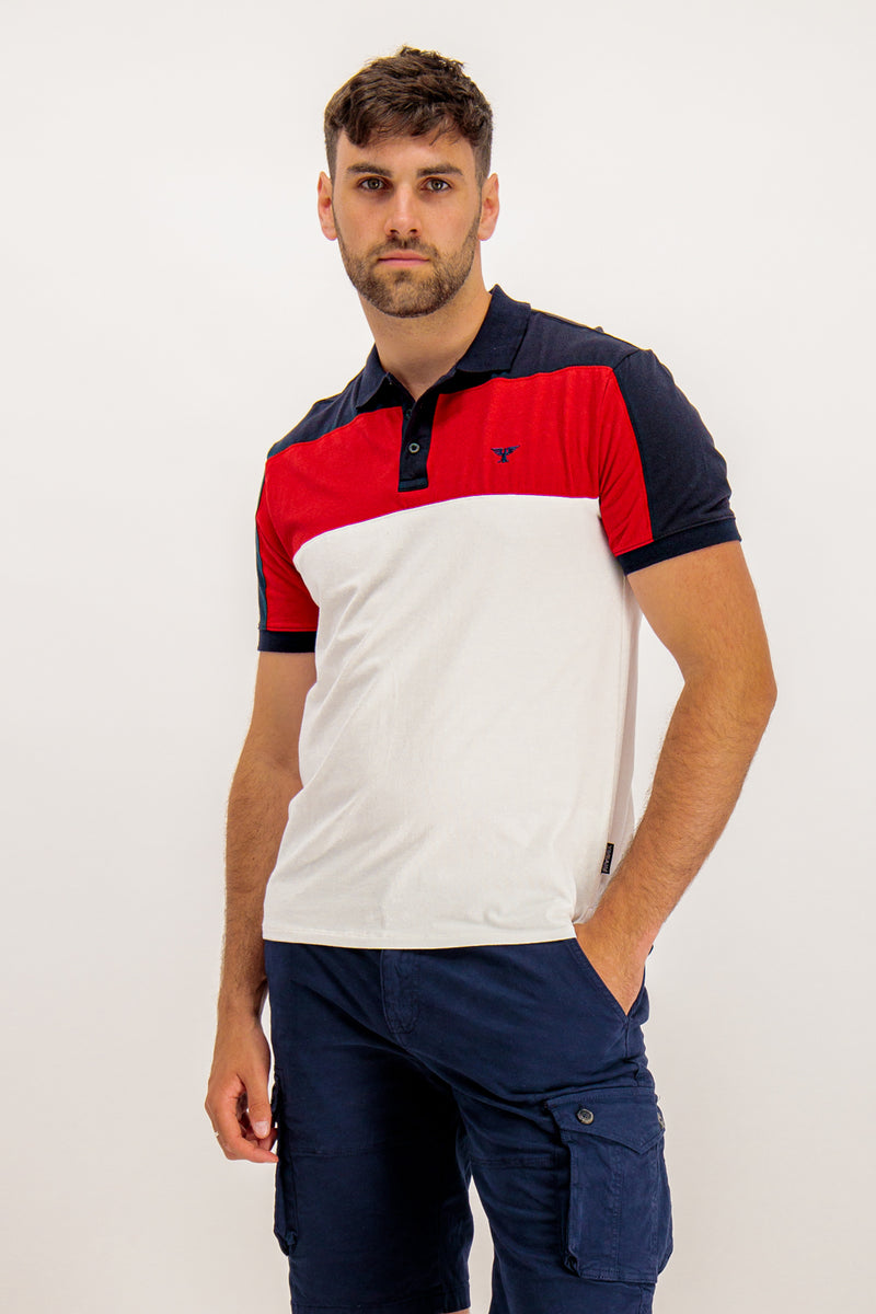 Phoenix Jones White & Red Colour Block Polo Shirt